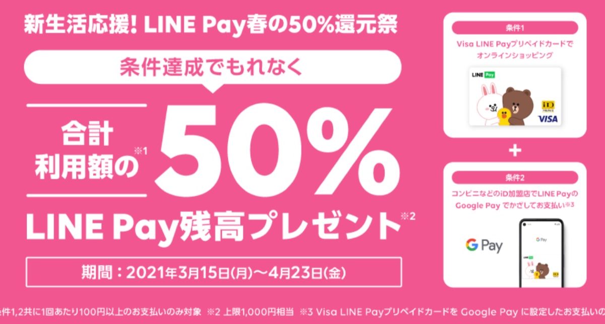 新生活応援！LINE Pay 春の50%還元祭