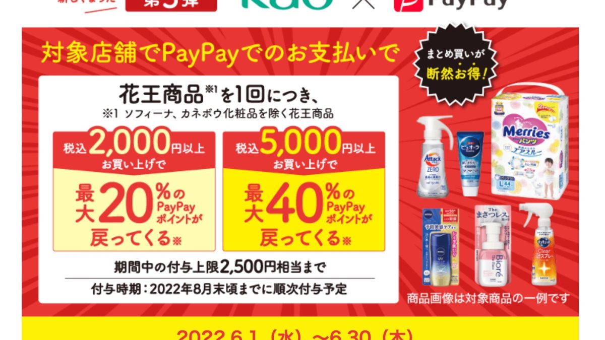 第5弾！花王商品の購入で最大40％戻ってくるキャンペーン