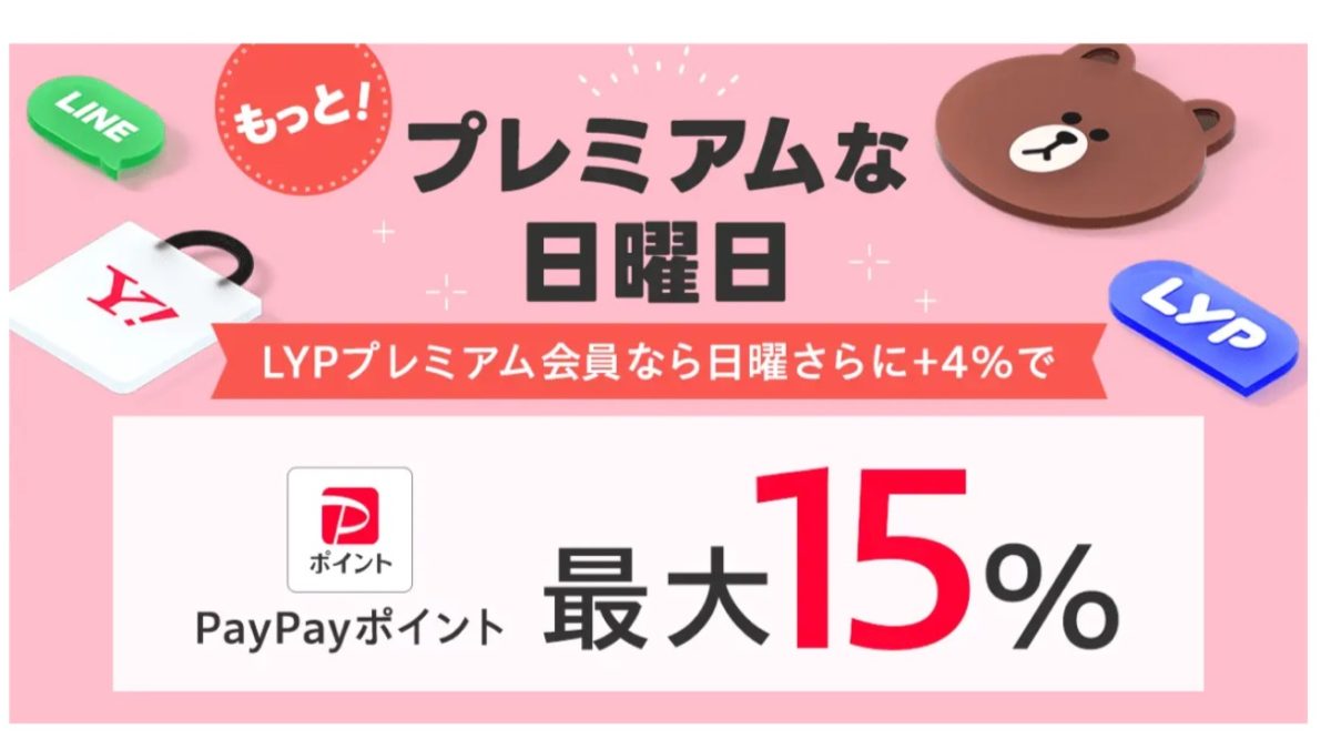 Yahoo!ショッピングでLYPプレミアム会員なら日曜は最大15％還元になります！