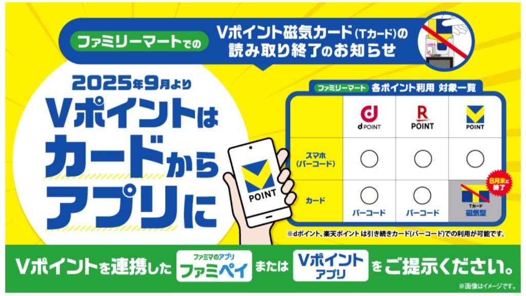 【注意】「Tカード」が9月1日からファミマで利用不可能に