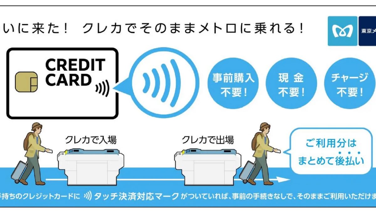 東京メトロでSuicaやPASMOが不要に！2026年春からクレジットカードで「タッチ決済」で乗車可能に！