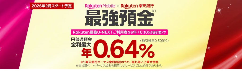 金利最大年0.64%！楽天の「最強預金」徹底解説