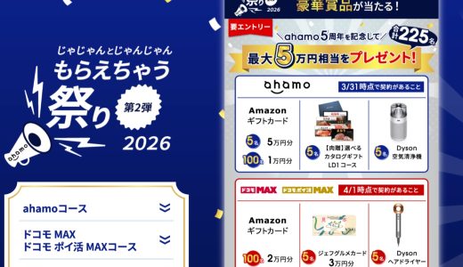 契約していれば当選チャンス！ドコモがAmazonギフトカードや高級家電など225名に当たるキャンペーンを開催中！